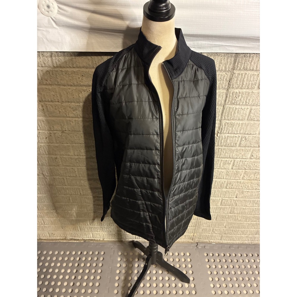 New Z by Zella Women Black Hybrid Quilted Puffer Knit Jacket‎ XL